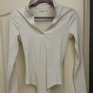 Abercrombie long sleeve collar necked bodysuit